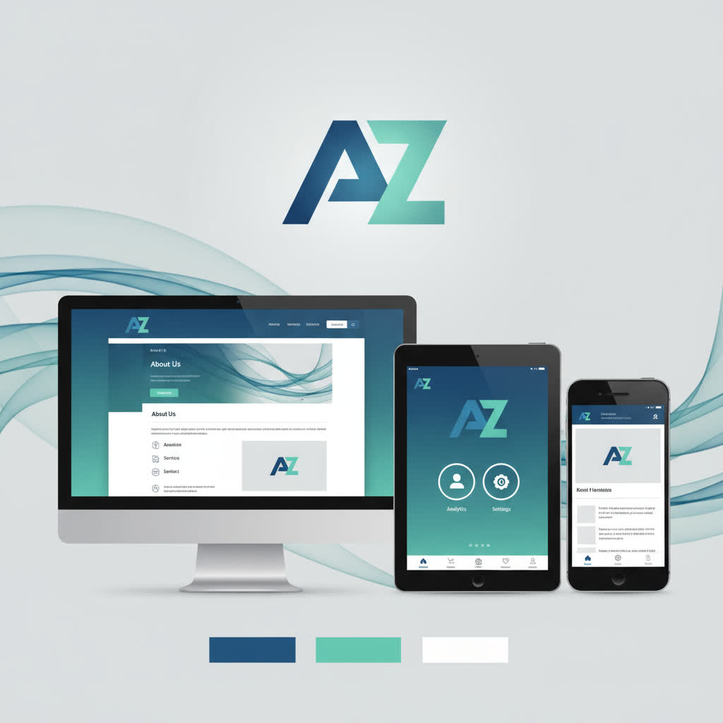 Grafika przedstawiająca spójny wizerunek marki na różnych urządzeniach